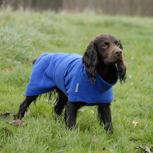 Microfibre Towelling Dog Drying Coat with Polo Neck